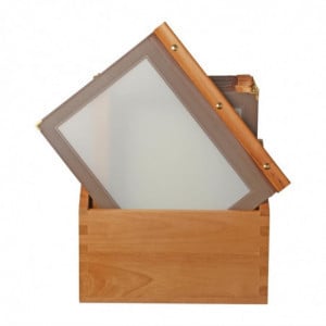 Protège-Menu Cornice In Legno A4 Marrone - Securit - Fourniresto