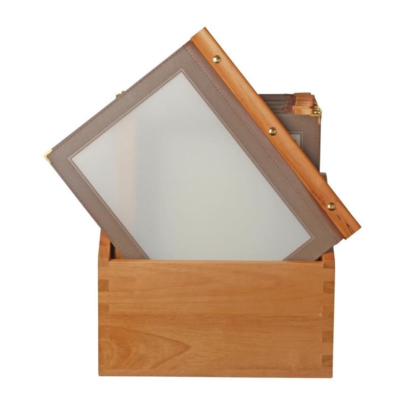 Protège-Menu Cornice In Legno A4 Marrone - Securit - Fourniresto