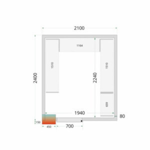 TEFCOLD - Pannello Camera Fredda 2100 x 2400 - Isolamento 80mm - Modulabile