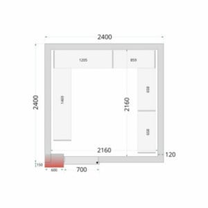 TEFCOLD Cold Room Panel 2400 x 2400 - Insulation 120 mm