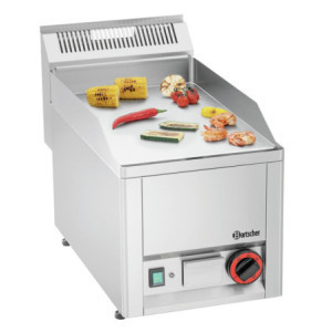 Piastra a gas GPL 320E-G Bartscher: Piastra liscia cromata e potenza 3000W