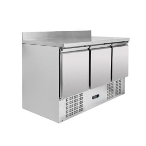 Positive Refrigerated Table GN 1/1 With Backsplash - 3 Doors - Dynasteel