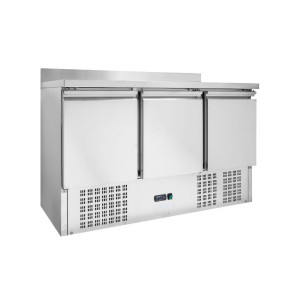 Table Réfrigérée Positive GN 1/1 Avec Dosseret - 3 Portes - Dynasteel
