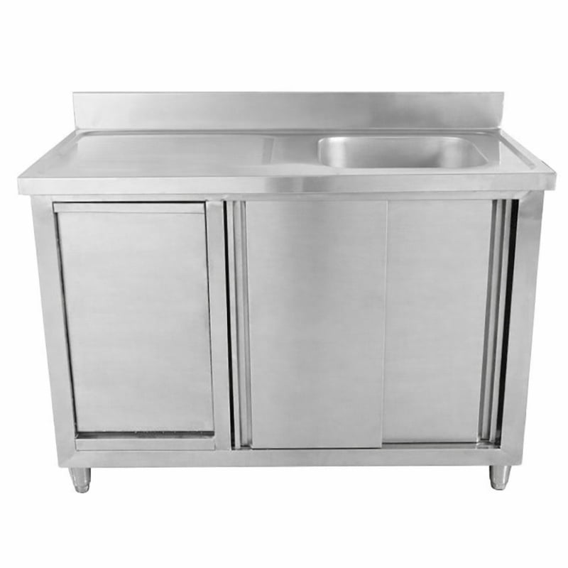 1 Bowl Sink Unit with Backsplash and Bin - 1200 x 600 mm - Dynasteel