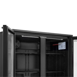 Retrobar Refrigerato - 2 Porte in Vetro a Battente - 209 L - Dynasteel