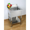 Lavello 1 Vasca con Schienale e Ripiano - L 600 x P 700 mm - Dynasteel
