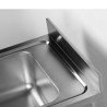 Lavello 1 Vasca con Schienale e Ripiano - L 600 x P 700 mm - Dynasteel