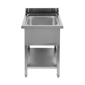 Lavello 1 Vasca con Schienale e Ripiano - L 600 x P 700 mm - Dynasteel