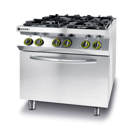 Cucina Kitchen Line - 4 fuochi con forno a convezione elettrico GN 1/1 - Marca HENDI - Fourniresto