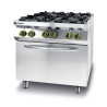 Kitchen Line Cooker - 4 burners with electric convection oven GN 1/1 - Brand HENDI - Fourniresto