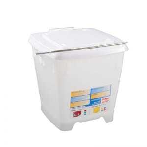 Secchio Quadrato 12 L + Coperchio Ermetico Bianco - Gilac
