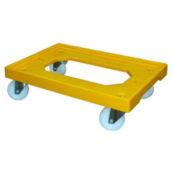 Basamento Giallo 4 Ruote Girevoli Staffa Acciaio