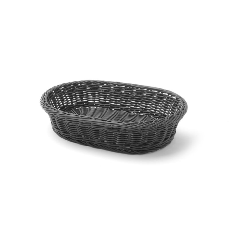 Black Oval Bread Basket - 320 x 230 mm