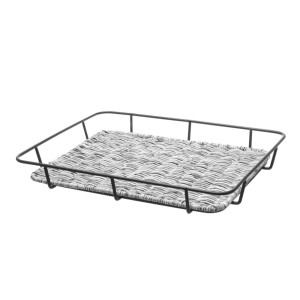 Bread Basket with Gray Stainless Steel Edge - 400 x 300 mm