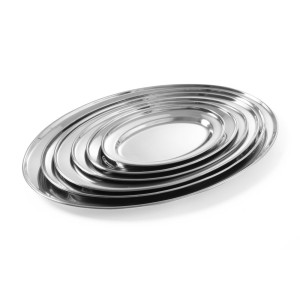 Piatto Ovale in Acciaio Inox - 350 x 240 mm - Marca HENDI - Fourniresto