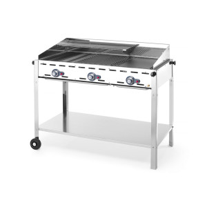 Barbecue a Gas Professionale Green Fire - 3 bruciatori - HENDI