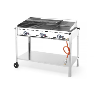 Barbecue a Gas Professionale Green Fire - 3 bruciatori - HENDI