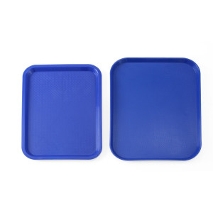 Vassoio rettangolare per fast food blu - 415 x 305 mm