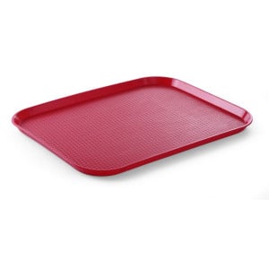 Vassoio rettangolare per fast food - Grande modello 450 x 350 mm - Rosso- Rosso