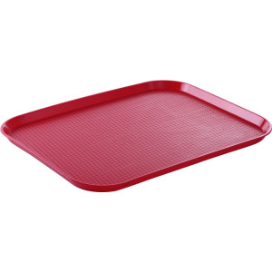 Vassoio rettangolare per fast food - Grande modello 450 x 350 mm - Rosso- Rosso