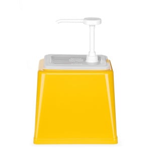 Distributore di salsa con pompa - Giallo - 2,5 L - Hendi