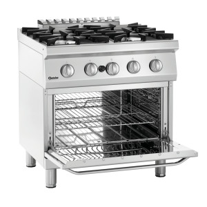 Fornello 4 Fuochi con Forno a Gas GN 2/1 Serie 700