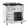 Fornello a 4 fuochi con forno a gas GN 2/1 Serie 700