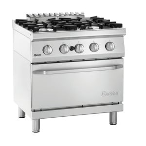 Fornello 4 Fuochi con Forno a Gas GN 2/1 Serie 700