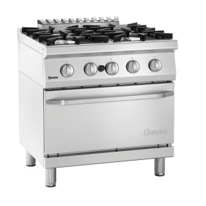 Fornello a 4 fuochi con forno a gas GN 2/1 Serie 700