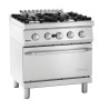 Fornello a 4 fuochi con forno a gas GN 2/1 Serie 700