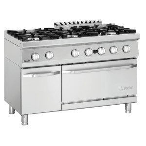 6-Burner Stove with GN 2/1 Gas Oven and Cabinet Series 700