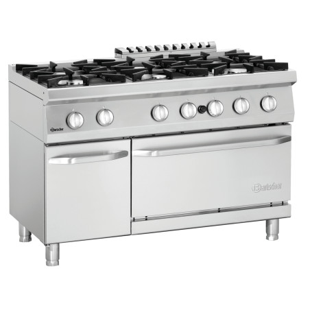 6-Burner Stove with GN 2/1 Gas Oven and Cabinet Series 700