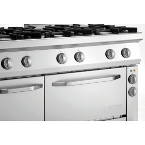 Six-burner stove with electric oven GN 1/1 and Series 700 cabinet