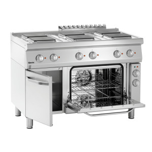 Forno a 6 piastre quadrate con forno elettrico GN1/1 e armadio Serie 700