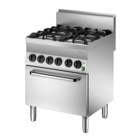 Fornello a 4 fuochi con forno elettrico GN1/1 Serie 650