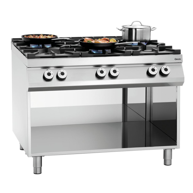 Fornello a 6 fuochi serie 900 - Base Aperta del marchio Bartscher Fornello a 6 fuochi serie 900 - Base Aperta del marchio Bartscher