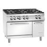 Fornello a 6 fuochi serie 900 - Forno a Gas GN 2/1 e armadio del marchio Bartscher