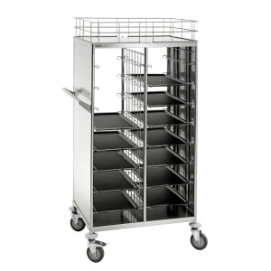 Carrello a piattaforme 443 x 343 mm e contenitori GN 1/1 - 2 x 8 livelli