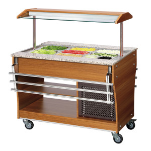 Scivolo a pioli per buffet riscaldato e refrigerato - 3 x GN 1/1