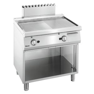 Piastra per Snack 1/2 Liscia, 1/2 Rigata Larghezza 800 - Gas