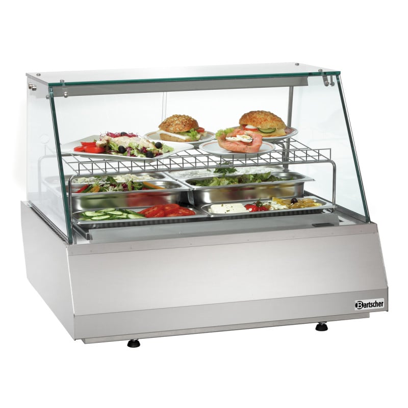 Refrigerated display case 2/1 GN with flat glass Bartscher | Professional kitchen