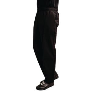 Pantaloni da cucina unisex Easyfit neri trattati al Teflon - Taglia XS - Whites Chefs Clothing - Fourniresto