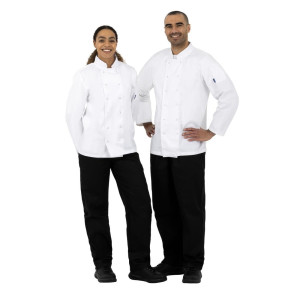 Unisex White Long Sleeve Vegas Kitchen Jacket - Size S - Whites Chefs Clothing - Fourniresto