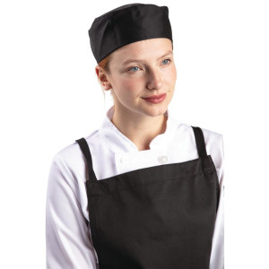 Calotta da cucina nera in policotone - Taglia S 55,9 cm - Abbigliamento da chef bianco - Fourniresto