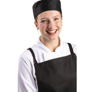 Black Polycotton Chef Skull Cap - Size XL 63.5 cm - Whites Chefs Clothing - Fourniresto