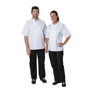 Giacca da cucina unisex bianca a maniche corte Vegas - Taglia Xs - Abbigliamento da chef Whites - Fourniresto