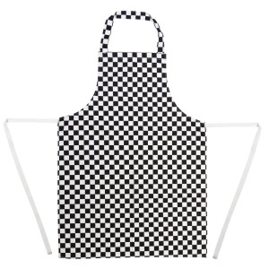 Grembiule Bavaglino A Quadretti Bianchi E Neri 970 X 710 Mm - Abbigliamento da chef bianco - Fourniresto