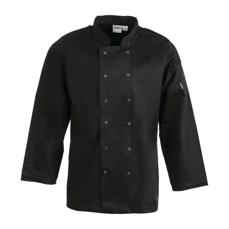 Giacca da cucina unisex nera a maniche lunghe Vegas - Taglia L - Whites Chefs Clothing - Fourniresto