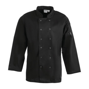 Giacca da cucina unisex nera a maniche lunghe Vegas - Taglia Xs - Whites Chefs Clothing - Fourniresto