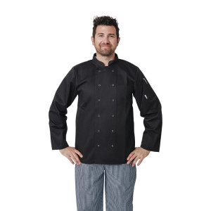 Giacca da cucina unisex nera a maniche lunghe Vegas - Taglia XXL - Whites Chefs Clothing